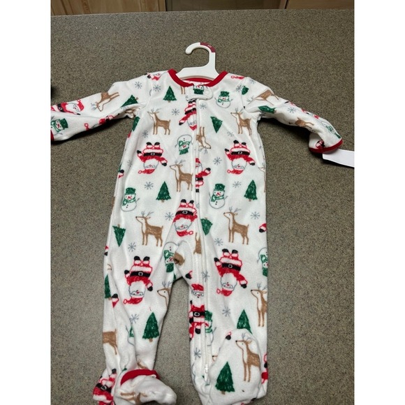 Carter's Other - Christmas‎ Carter's NWT 6 mo fleece sleeper Santa and reindeer